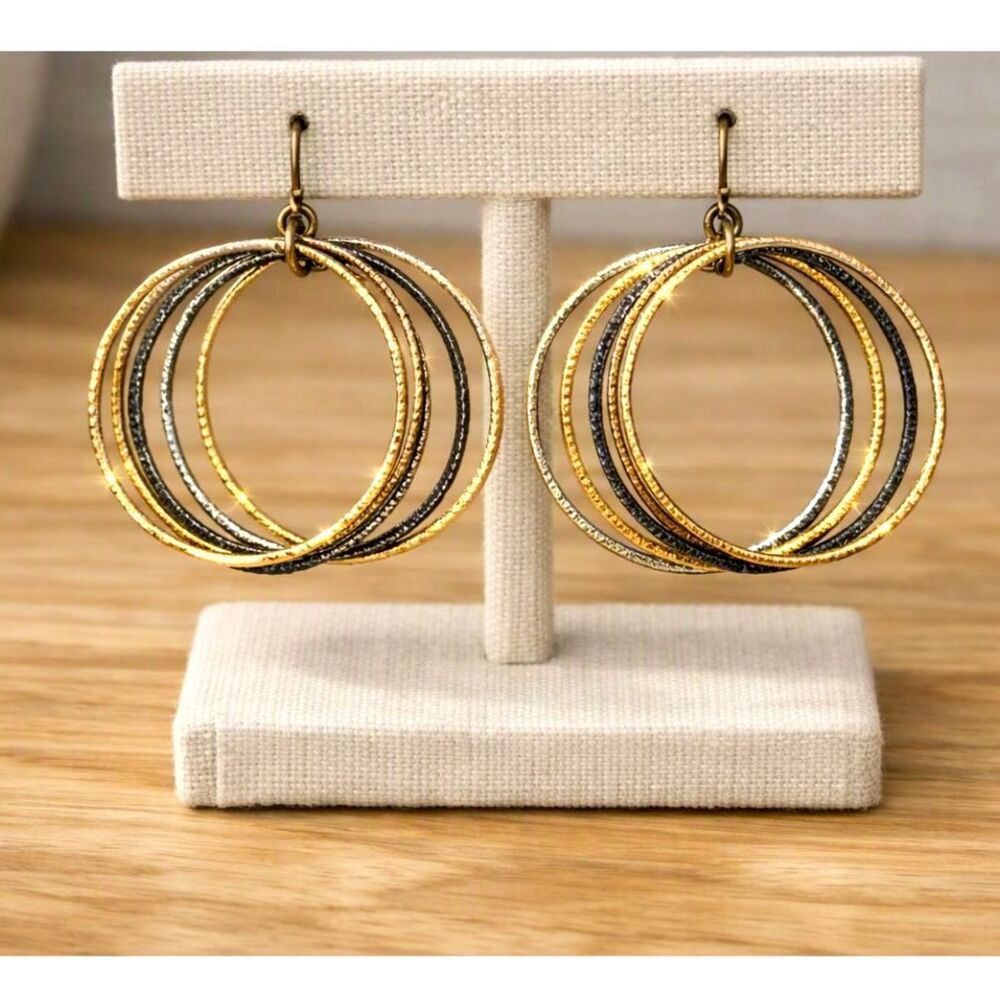 Cache Women’s Vintage Multi‑Hoop Earrings